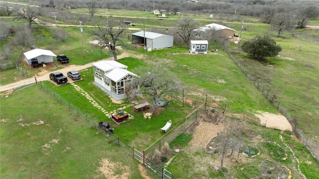 bird's eye view with a rural view