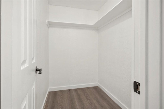 walk in closet featuring dark wood-type flooring