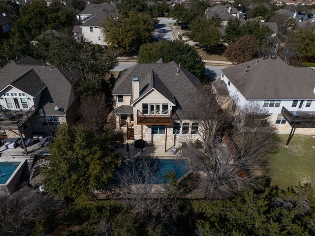 aerial view featuring a residential view