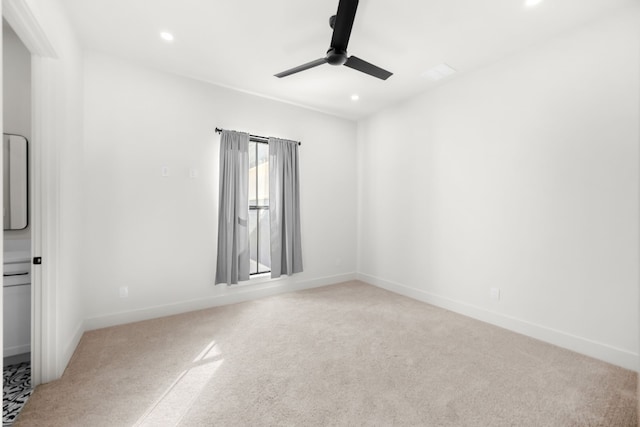 23937 Oscar Rd, Spicewood, TX 78669 - carpeted empty room with a ceiling fan, recessed lighting, and baseboards