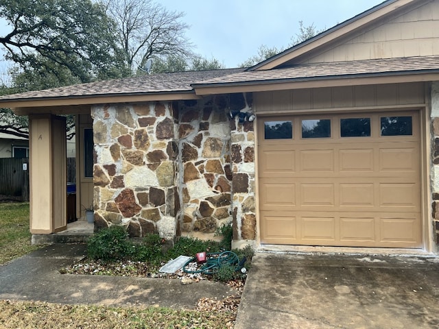 garage with driveway