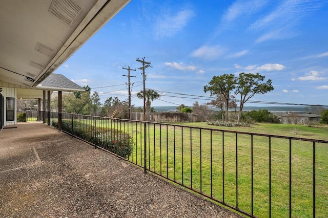 view of yard featuring fence