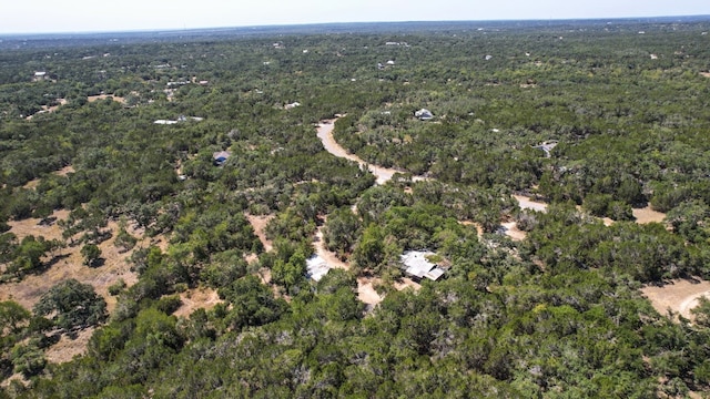 drone / aerial view featuring a view of trees