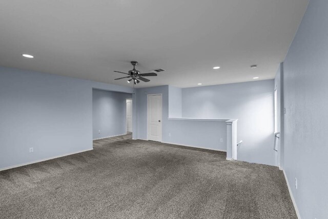 2202 Kuykendall Dr, Georgetown, TX 78626 - spare room featuring carpet flooring, ceiling fan, and recessed lighting