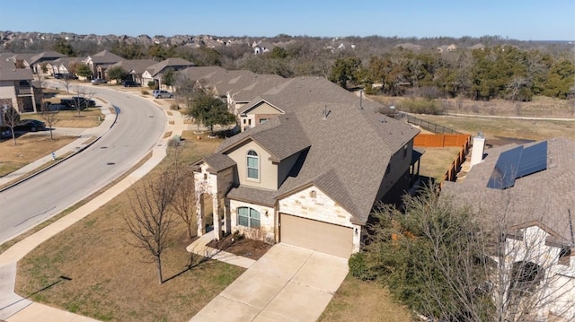 bird's eye view with a residential view