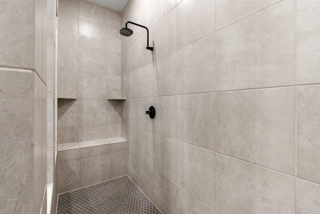 interior details featuring tiled shower