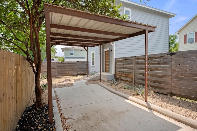 view of patio / terrace featuring entry steps and a fenced backyard