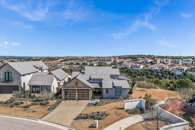 aerial view featuring a residential view