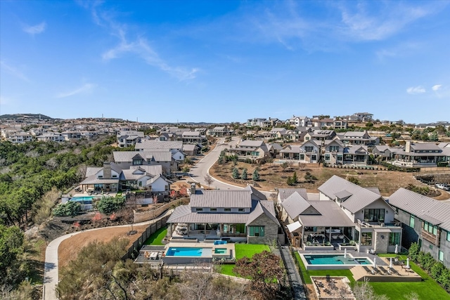 aerial view with a residential view