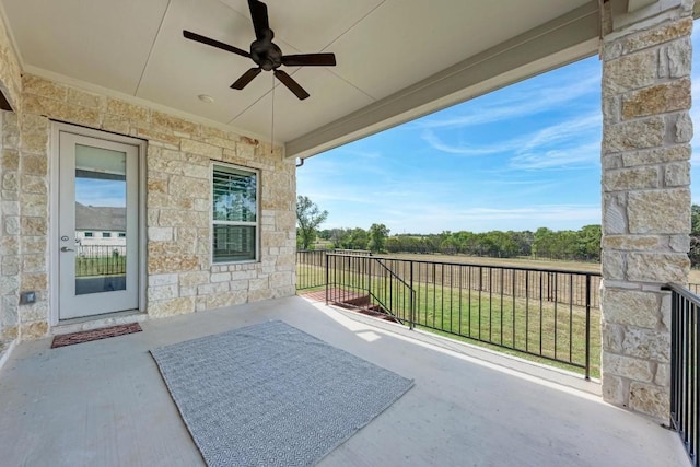 view of patio / terrace with ceiling fan