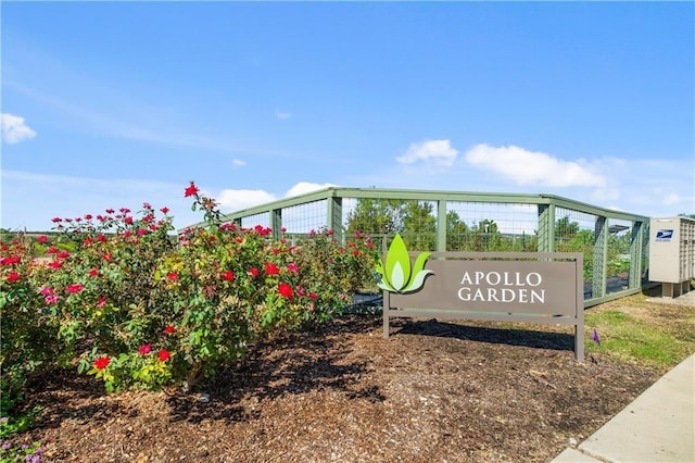 view of community sign