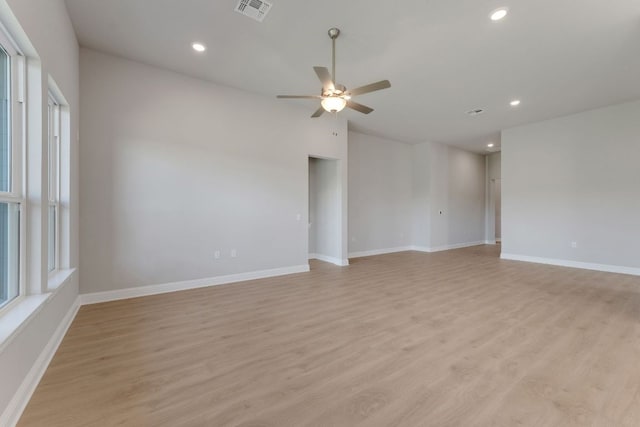 9908 Ephemeral Dr, Manor, TX 78653 - unfurnished room with a ceiling fan, light wood finished floors, and recessed lighting