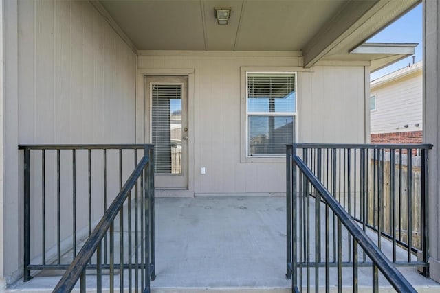 balcony with a patio area