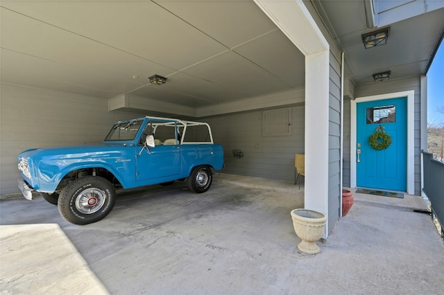 view of garage