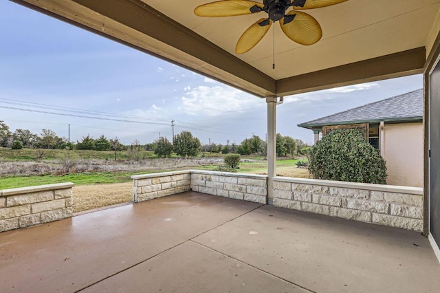 view of patio with a ceiling fan