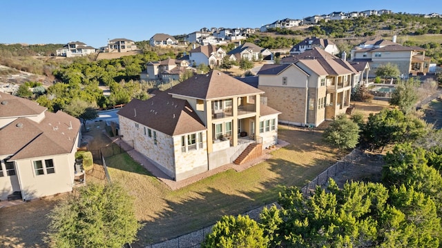 aerial view with a residential view