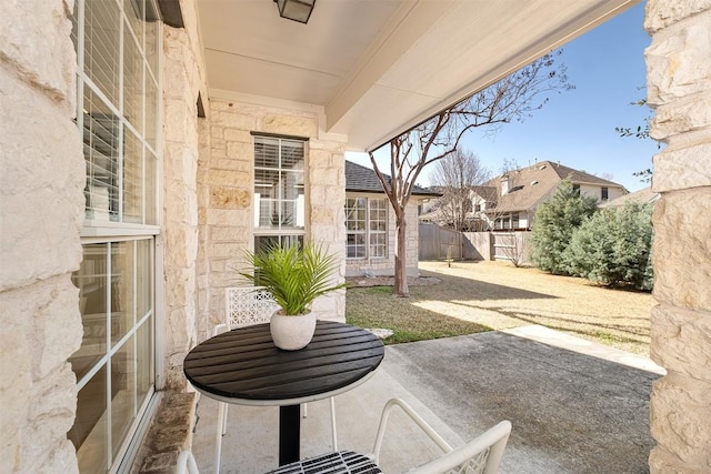 view of patio / terrace with fence