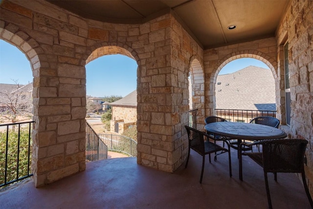 view of patio featuring outdoor dining area