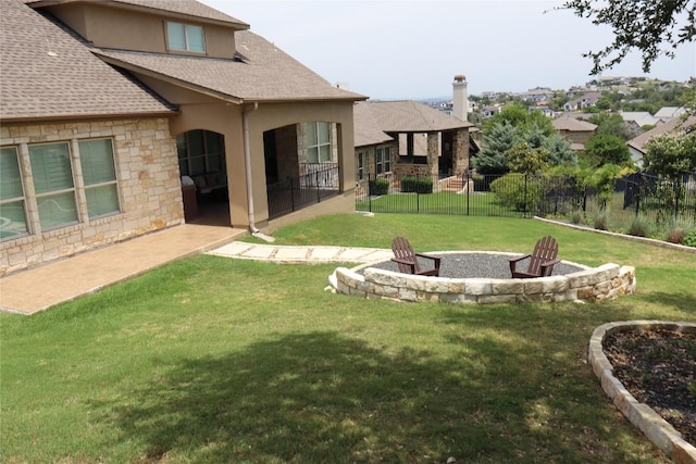 205 Agave Bloom Cv, Austin, TX 78738 - view of yard with a patio and an outdoor fire pit