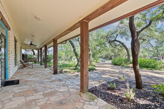 view of patio / terrace with ceiling fan