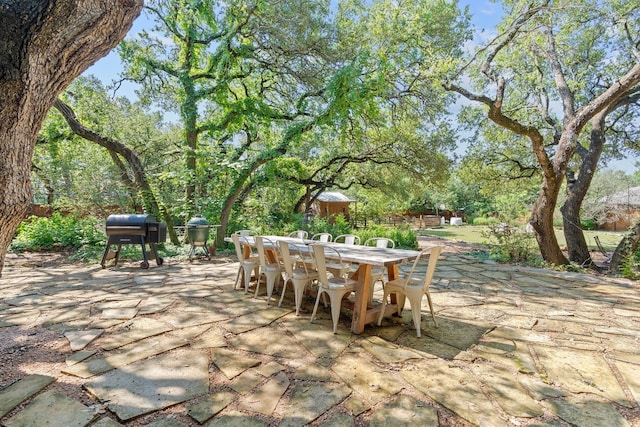 view of patio / terrace with grilling area and outdoor dining space