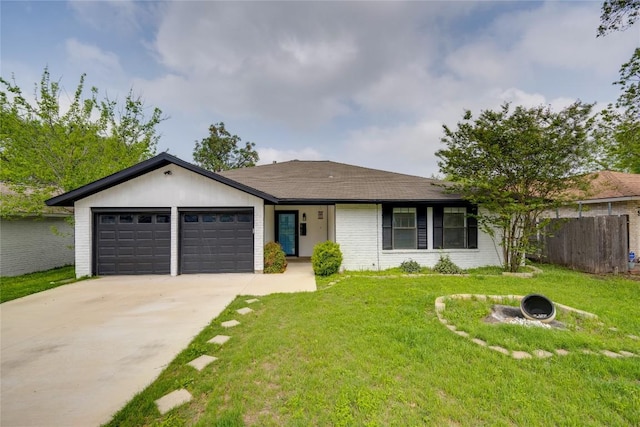 6705 Lancret Hill Dr, Austin, TX 78745 - ranch-style house featuring an attached garage, driveway, brick siding, and roof with shingles