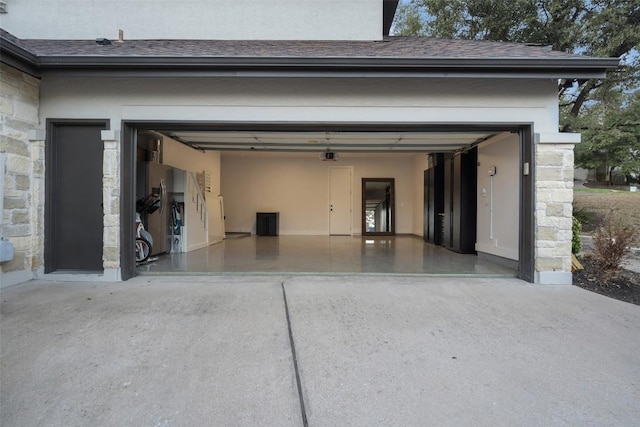 garage with driveway