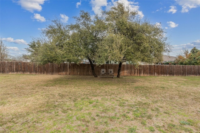 view of yard featuring fence