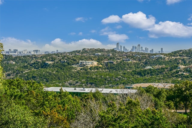 mountain view featuring a city view