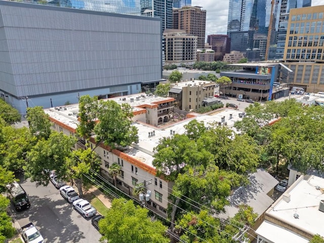 drone / aerial view featuring a city view