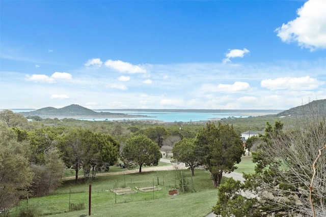 property view of mountains featuring a water view