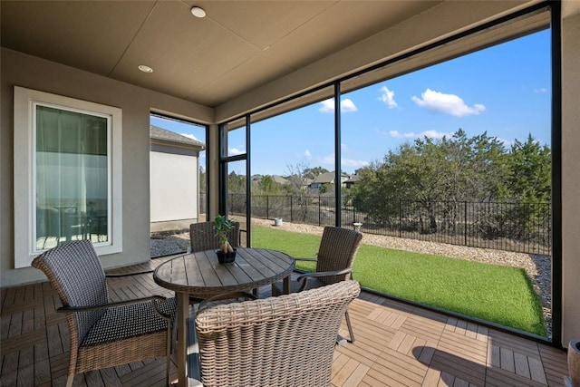 view of sunroom / solarium