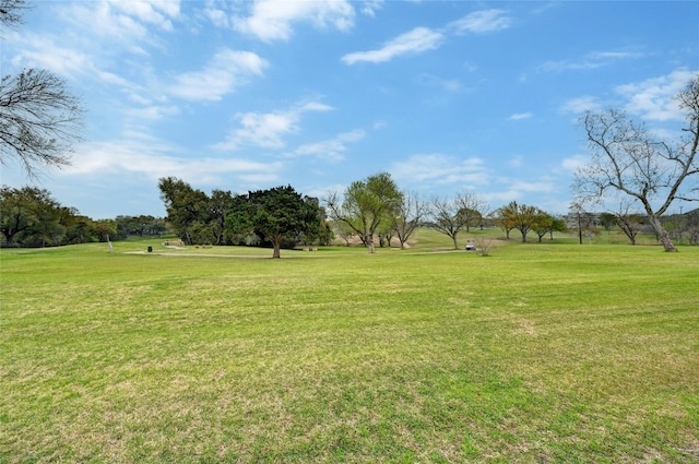 view of property's community featuring a lawn