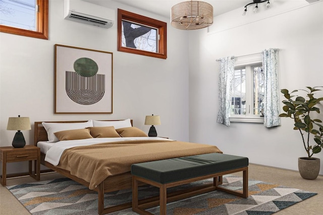 2010 S 2nd St, Austin, TX 78704 - carpeted bedroom featuring a wall mounted air conditioner