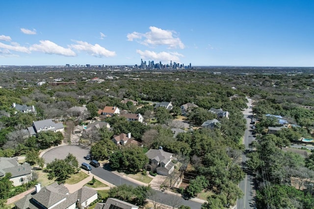 aerial view featuring a city view