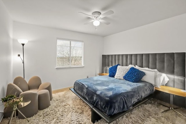 bedroom featuring a ceiling fan