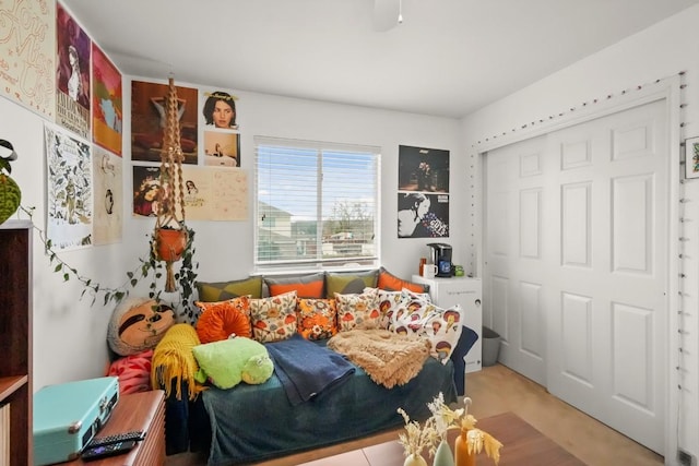 bedroom featuring a closet