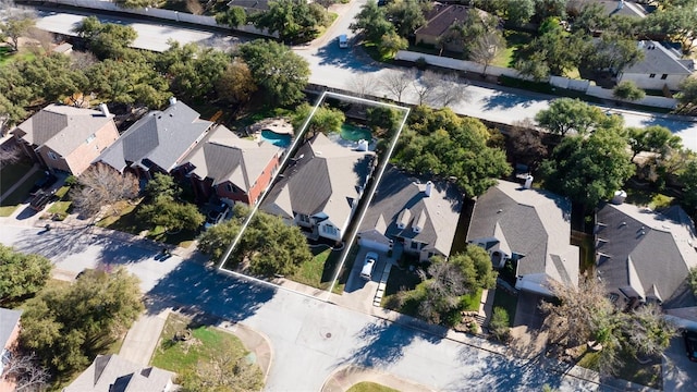 aerial view with a residential view