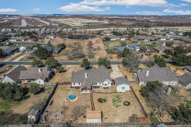 drone / aerial view with a residential view