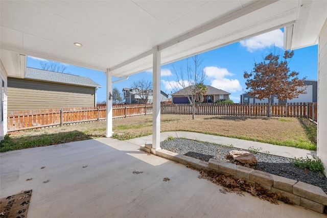 view of patio with a fenced backyard