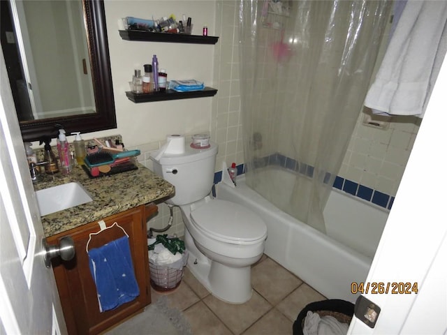 2300 Leon St Unit 202, Austin, TX 78705 - bathroom with vanity, shower / bath combination with curtain, and tile patterned floors