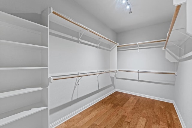 spacious closet with wood finished floors