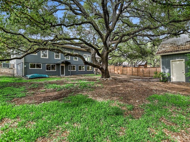 view of yard with fence