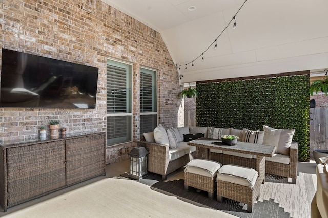 view of patio featuring an outdoor living space