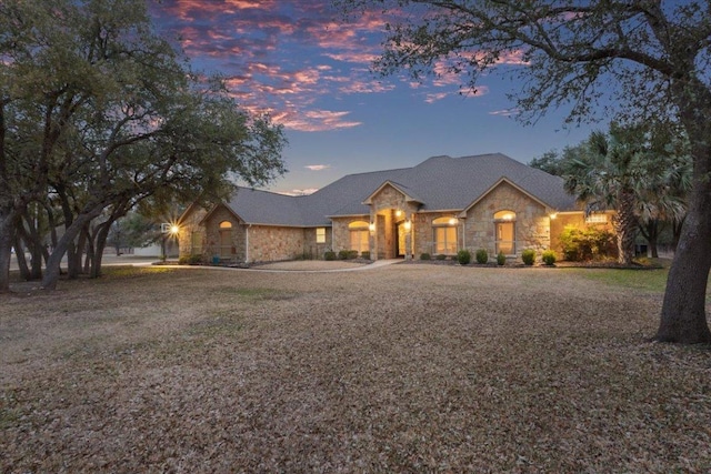 view of front of house featuring stone siding