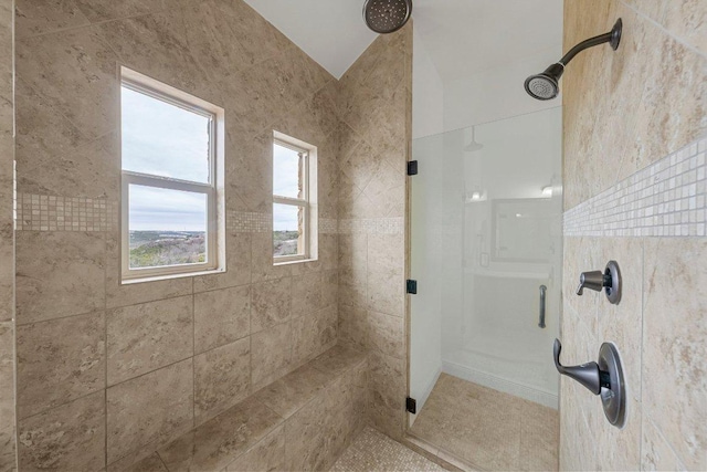 bathroom with walk in shower