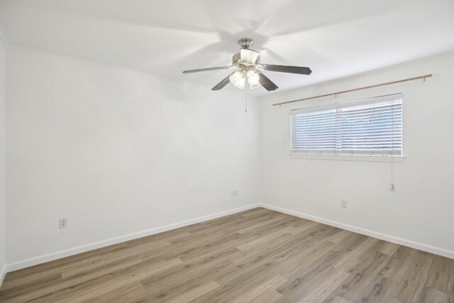 1422 Collier St Unit 102, Austin, TX 78704 - empty room with light wood-style flooring, a ceiling fan, and crown molding