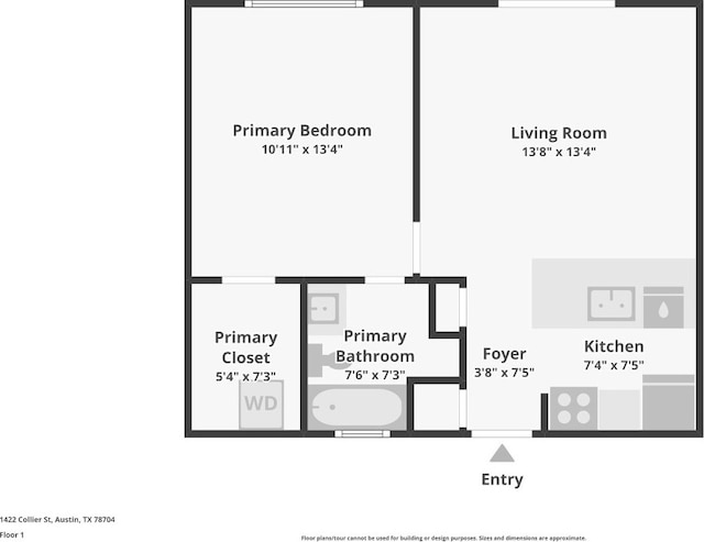 1422 Collier St Unit 102, Austin, TX 78704 - room layout