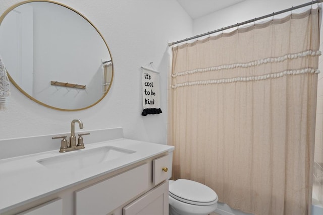 full bathroom with vanity and toilet