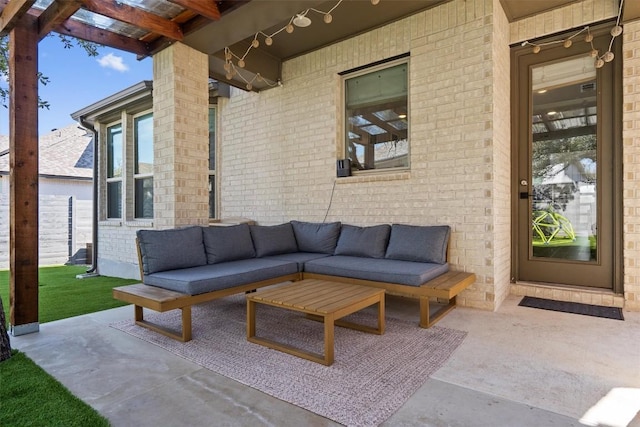 view of patio / terrace with an outdoor hangout area